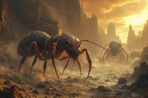 Armageddon or the the end times has come in the form of giant ants. The giant ants has enough bullshit from the humans so they ledf the oceans and destroy all cities in their pinch for revenge