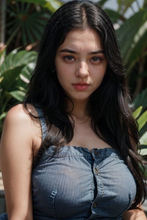 lovely cute young attractive indian girl, blue eyes, gorgeous actress, 23 years old, cute, an Instagram model, long hair, black hair, Indian, wearing black top,jeans, bangles ear , close up face shot