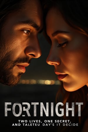 The cover captures a striking close-up of a man and womanâ€™s faces, framed against a dimly lit background as if theyâ€™re on the edge of a dark, quiet room. The lighting is soft yet dramatic, with warm amber tones that highlight their expressions, casting shadows that add depth and intensity.

The manâ€™s face is half-turned toward the woman, his jaw clenched as if heâ€™s caught between anger and longing. His eyes are partially hidden in shadow, hinting at unresolved tension, while a faint scar or wrinkle near his brow tells of past struggles and hidden wounds. His expression is haunted, a mixture of regret and restrained passion.

Beside him, the woman is positioned closer to the foreground, her face more fully lit, but her gaze is angled slightly downward. Thereâ€™s a hint of a tear on her cheek, catching the light as if sheâ€™s just been through an intense moment. Her lips are parted, capturing the feeling of words left unsaid, secrets kept too long.

In the background, barely visible, is a subtle outline of an open window with city lights faintly glowing, giving a sense of distance and solitude in a bustling world. This faint cityscape suggests the high stakes of their choices, and the emptiness behind them symbolizes the emotional toll.

The title, "Fortnight," is placed in bold but understated letters near the bottom, a shadowy silver that mirrors the faint glints of city lights. A brief tagline below reads, "Two lives, one secret, and fourteen days to decide."

This cover balances intimacy with suspense, emphasizing the complex emotions and hidden history that lie between them, inviting readers into the raw and unresolved tension of their story.