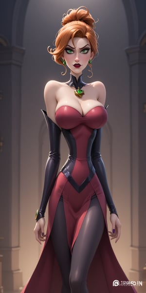 She's a busty villain 