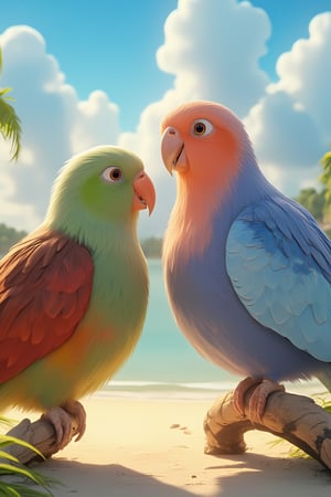 Cartoon Lovebirds CGI 