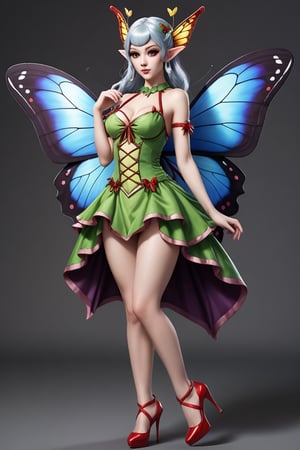 Butterfly Elf Costume dress with high heels 👠