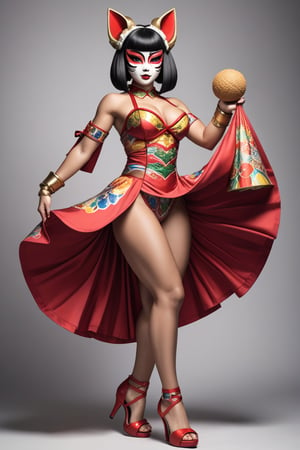 Luchador Geisha Tango Dress With Cone Heels 👠