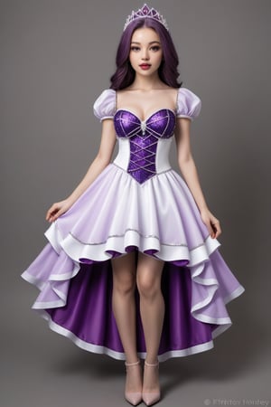 Purple and white diamond fairytale dress