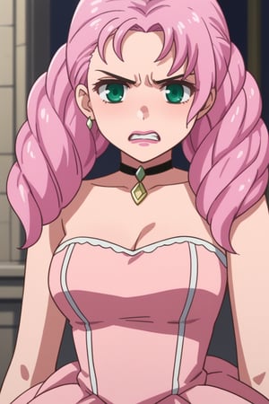 score_9,score_8_up,score_7_up,source_anime,BREAK
1girl, solo,

Marianne,pink lipstick,pink hair,drill hair,long hair,green eyes

wedding dress, pink dress, angry,