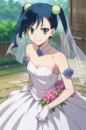 score_9,score_8_up,score_7_up,source_anime,BREAK
1girl, solo,
Hibachi, blue hair, twintails, short hair, green eyes,
wedding dress, pink dress, smile,