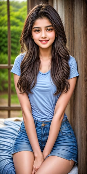 beautiful cute young attractive indian teenage

girt, village girl, 18 years old, cute, Instagram model, long black hair, colorful hair, warm, in, t shirt jins t shirt sitting in bed room

Indian,little smiling, smooth