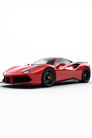 ferrari 488 pista on a white background,Car,sports car,写实：flim rendering,CG/建模：octane rendering,UE5,Maya,blender