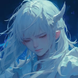 Prompt: score_9, score_8_up, score_7_up, detailed ethereal portrait of a male moon god, pale skin, long white hair. Night sky. Handome. Digital art style, fantasy art style, drawn aesthetics, semirealistic illustration, shiny/glossy, natural light, detailed shadows, concept painting, ultrahigh definition, stylized pose, art style by Kuvshinov Ilya and Greg Rutkowski.