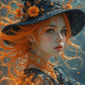 (masterpiece),  minimaliistic, simple line art, painting , best quality,good anatomy, (1 girl), beautiful witch, hat,  sway orange yellow blue hair, magical creature, beautiful, full body, Pierre-Auguste Renoir ~ Paul Peel ~ John Singer Sargent ~ Alexandre-Jacques Chantron ~ John William Godward ~ John William Waterhouse ~ Han-Wu Shen ~ Ishitaka Amano ~ Chakrapan Posayakrit ~ Kim Jung Gi ~ Kei Mieno ~ Ikushima Hiroshi ~ WLOP ~ William-Adolphe Bouguereau ~ Alphonse Mucha ~Luis Royo ~ Jock Sturges photography ~ Range Murata ~ 