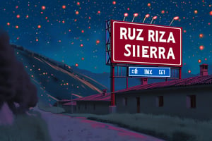 A very big sign board saying ' RUIZ SIERRA " at night,#strsm,#pnkpank
