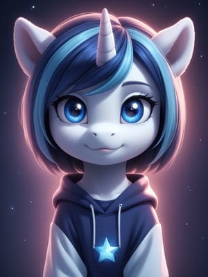 extreme detail, dynamic lighting, realistic, surreal, complex, 8k wallpaper, ultra 8k, stunning quality, defined features,
cute and adorable, detailed face, detailed eyes,
cute,

(Solo), (anthro, unicorn pony male:1.2), Shining Armor_(mlp), Moderate cerulean blue eyes, Moderate sapphire blue hair with moderate cerulean blue and dark phthalo blue streaks, Light Grey Fur, Moderate sapphire blue hooves, 
(baggy sweatshirt:1.2), tiny tongue, shortstack, 

nighttime, stars, galaxy, fluffy clouds,

view from below, looking at viewer, head tilt,
((headshot, closeup on face):1.2),