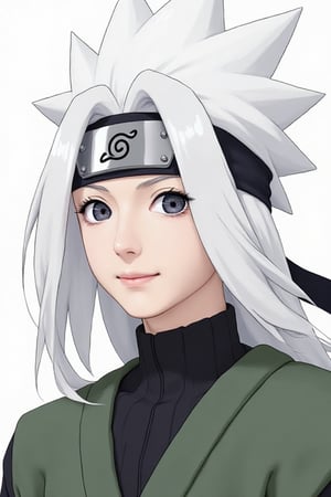 solo, long hair, looking at viewer, smile, 1boy, closed mouth, upper body, white hair, male focus, headband, facial mark, spiked hair, meme, ninja, forehead protector, konohagakure symbol