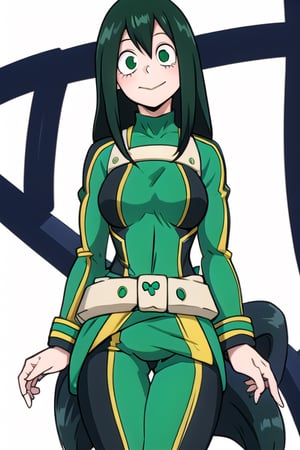 1girl, 
white background, blue theme, upper part of body, (waist-up shot:1.3), 
asui tsuyu (my hero academia), 