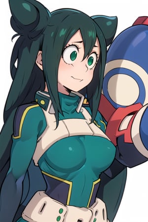 1girl, 
white background, blue theme, upper part of body, (waist-up shot:1.3), 
asui tsuyu (my hero academia), 