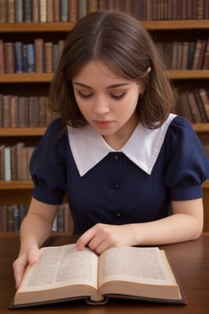 A pretty girl reading a book