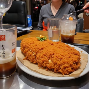 photo of Japanese chicken katsu on a street vendor's cart table, photo taken in the afternoon with super realistic cellphone quality