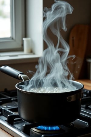 a pot of water boiling on a stove on a stove with dream 