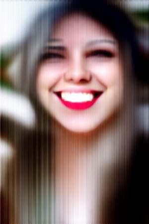 A young italian woman, long hair, smile,