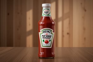 A bottle of heinz ketchup