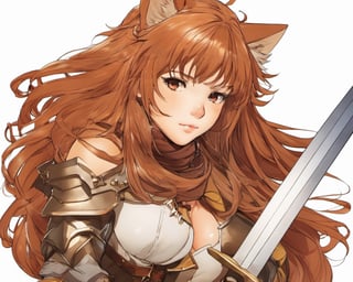 raphtalia, rising of the shield hero, brown skin girl, art style by Hirohiko araki