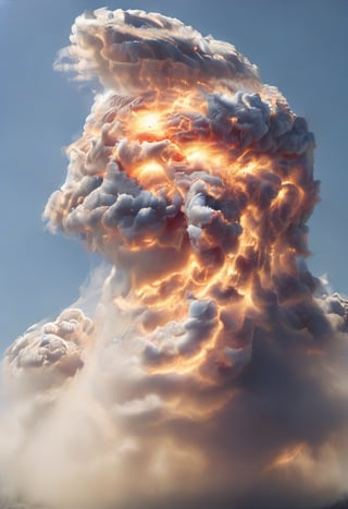 Cloud that looks like the Head of Donald Trump shouting in anger, ral-lava