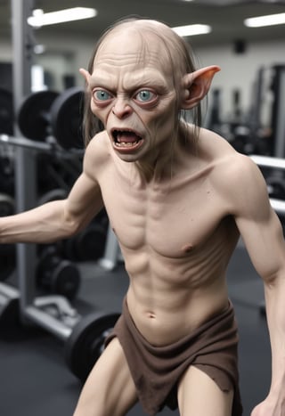 A gollum pumping iro in the gym