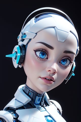 android blue Eyes,,(best quality, masterpiece),3d,futurediff ,  white skin , dynamic pose,highres, portrait 