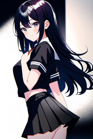 masterpiece,best quality,schoolgirl,long hair, black hair,bodypaint,black skirt,ice background