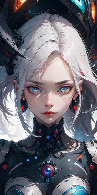 (Masterpiece), (artwork), (artwork), (detailed eyes), (well-crafted features), (small oval face), (expressive eyes), (heterochromatic eyes:1.3), (different eyes:0.5), (pale skin), (mechanical arms: 1.2), (human body), (robotic arms), a girl with long hair and straight bangs, colorful eyes, wearing futuristic clothing, detailed scenery, technological city, low lighting, detailed eyes, detailed face, detailed background, high detail, handsome male, more detail, addDetailed, add_detail.