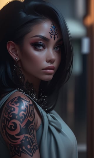 Full face tattoo, ultra realistic
