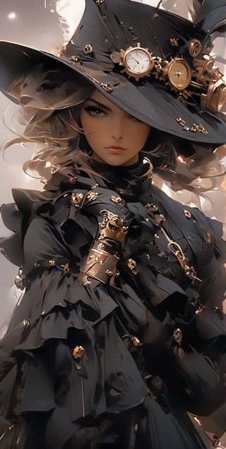 Lady of Alafed – Steampunk costume and hat pose, steampunk beautiful anime woman, by Yang J, guweiz on artstation pixiv, Stunning character art, cushart krenz key art feminine, fantasy outfit, guweiz on pixiv artstation, chengwei pan on artstation, style of wlop