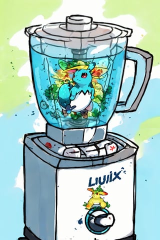 Liquified Carbuncle,pokemon creature stuck in food processor,