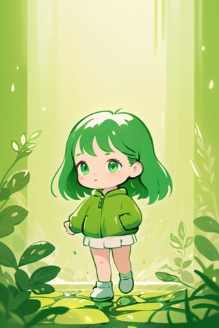 masterpiece, best quality, highres, 1_girl,high quality illustration, (1girl:1.6),BREAKLush Square, Lush Exploration,Premium Generosity,BREAKanalog film, grainy textures, warm tones, nostalgic atmosphere, organic imperfections, classic charm, timeless aesthetics , Line Chibi green