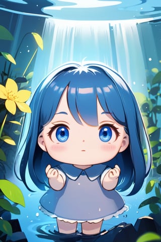 masterpiece, best quality, highres, 1_girls,high quality illustration, (1girl:1.6),BREAKLush Square, Lush Exploration,Premium Generosity,BREAKanalog film, grainy textures, warm tones, nostalgic atmosphere, organic imperfections, classic charm, timeless aesthetics , anime, Line Chibi blue