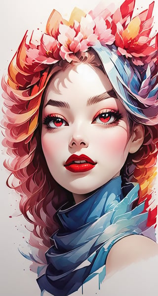 color photo of a mesmerizing close-up of a woman adorned with vibrant red lipstick, a digital artwork that is currently trending on ArtStation. This captivating piece of art is created with meticulous attention to detail, showcasing the artist's skill in capturing the beauty and essence of the subject. The illustration is rendered in a blurred and dreamy style, reminiscent of an airbrush technique, adding an ethereal quality to the portrait. The woman's face is depicted with intricate details, highlighting her unique features and radiating beauty. This stunning artwork serves as a testament to the artist's talent in creating a truly captivating and mesmerizing portrayal of a beautiful woman. Every brushstroke and color choice in this illustration contributes to its overall allure, immersing viewers in a world of beauty and admiration.