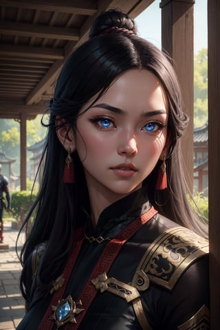 assassin doppelganger, influenced by ancient chinese era, uhd image, villagecore, muralist, yumihiko amano, graceful balance, ultra detailed face, sharpness, hyperresolution, unreal engine 5,HDR, 16k, uhd, crystal eyes, 