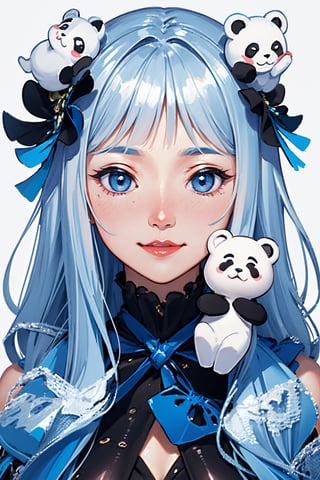 1 chibi white panda face Mascot named TenTen, ((an adorable look, funny and cheerful face, simple disign, micro, round design, minimalist))

(((White_mix_Blue))), fat_body:2, (little details), looking viewer, facing camera.

Solid studio background. standing.

(Ultrasharp, 8k, detailed, ink art, stunning, vray tracing, style raw, unreal engine). |Designed by Zenost|.
,fashion_girl