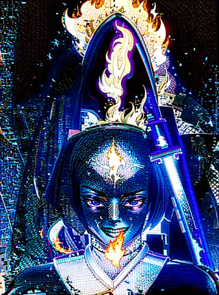 Realistic women with black scary armor, Holding fire Sword,human face,long hair, perfectly detailed on dragon armors,Super detail face,high details on face,realistic face, character highly detailed, character sheets, Detailed, sharp focus, Super detailed full body, 32k resolution, Only a reality graphic,epic background,epic pose,horror,high resolution,Resonance,fire and ash background --niji --ar 9:16