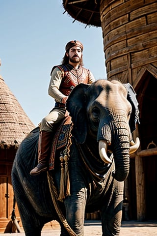 Ertugrul ghazi ride on elephant. 