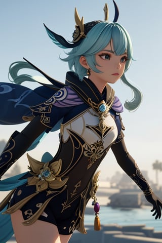 (Karakter Eula Lawrence) {Genshin impact} {Tubuh Tinggi} (Rambut Biru Aqua) (Mengenakan jubah putih) (Mengenakan pakaian yang biasa dia pakai) {Battle Area Background} (Grafik Maks) (Gambar rapi) (Masterpiece dari Genshin impact ) ( Model 3D )