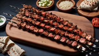 shashlik on 2 skewer, professional stock photo