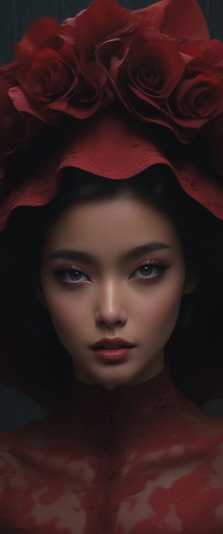 Realist portrait of a deception of ( breathtaking ethereal RAW photo of female ((extremely realistic photo)), (professional photo), (Best quality, 8k, 32k, Masterpiece, HD: 1.2),(1girl)masterpiece, (photorealistic:1.4 ), ((masterpiece)), (((best quality))),(A art with stylized shapes luxury and sophistication:1.3) ), (ultra realistic,32k,RAW photo),(high detailed skin:1.1), beautiful and detailed illustration, pop art, masterpiece, best quality, ultra-detailed, soft lighting, cinematic shot, vibrant colors, gorgeous colors, futuristic:1.0), (horror:1.3)(((masterpiece))), (((best quality))), 
(((La mejor calidad))), (((ultra detallado))), (((obra maestra))), ilustración,(La nube de sangre roja oscura flota en el aire,El murciélago rojo,magia de sangre),1 chica,Sexo, Cara perfecta,Una de sus manos agitó un látigo, iluminación volumétrica,Chica Sexoy wowdk,sonrisa loca,lluvia de sangre roja, Cuervo,cementerio, Fantasía, castillo subterráneo, ((colores apagados, Noche, oscuridad)), maquillaje, máscara,piel translúcida,  Semitonos,nube,luz_partículas,anillo de ancianos\(pequeño\) 1 chica, casco alado, Capa roja, (pequeño_hoja:1.3), Ojos cubiertos, sangre,Pelo rojo,(maldito_izquierda_brazo:1.3)

Brian M. Viveros, 
intricate details, 
highly detailed, 
ultra realistic, 
cinematic, ct-goeuun,dami, ct-eujiiin,ct-jeniiii, ct-fujiii