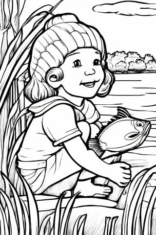 kid_fish,ColoringBookAF