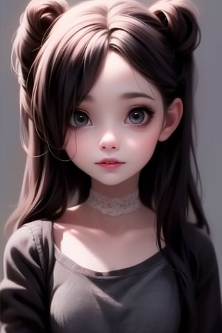 masterpiece, best quality, creepy art, horror style, a loli gothic girl, Smokey eyes make up,