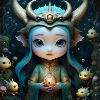   ultra highly detailed, , cinematic, 32k,  Asian folklore,  detailed  ink, acrylic,  by Craola,  Nicoletta Ceccoli, Beeple, Jeremiah Ketner  Todd Lockwood, storybook illustration,  cute  vivid tiny   Yokai  fairy   girl  and  perfect  Asian  ghost dragon , extremely big sharp  glowing   eyes,  meadow, forest,  night, ,stars, starry sky, fairytale,  storybook,   mystical, highly detailed unusual  highly detailed, intricated, intricated pose,   masterpiece, high quality, ultra details, small detailing,vibrant colors, complex patterns , unreal engine 