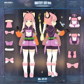 Gallia, an adorable and silly female red panda in a space suit with pink hair and purple and a sci-fi brass fantastical telescope, cute, storybook illustration,, white background, dieselpunk,furry,nanachi \(made in abyss\),kirara