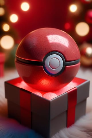 Portrait photo of a pokeball made of substance stone with shining red light inside, minimal pokeball design, elegant, sharp focus, soft lighting, vibrant colors, relic,3D MODEL,Apoloniasxmasbox