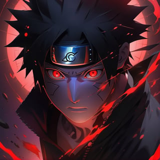 ((masterpiece:1.5)), ((best quality:1.5)), ((highres:1.5)), anime, ((1boy)), ((uchiha_sasuke:1.24)), male_focus, solo, close_up, vibrant colors, dark, lument light, ((GLOWING_red_eyes)), 8k, fantasy,((hyper_fine_ultra_detailed:1.2)), pixiv, midjourney