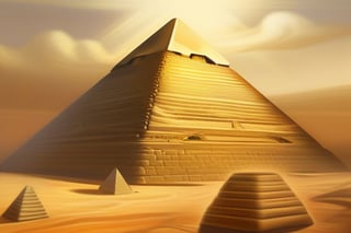 A highly detailed, photorealistic illustration for the book cover of "The Pyramid Principle" by Barbara Minto, best illustration of the month on ArtStation, in Greg Rutkowski's style, depicting a pyramid of books and documents in front of Egyptian pyramids, trending on Reddit